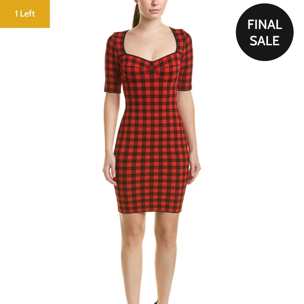 Ronny Kobo Checker Fitted Dress